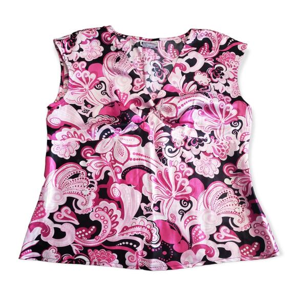 I.N. Studio Petite Floral Print Short Sleeved Blouse / Shirt - Picture 1 of 6